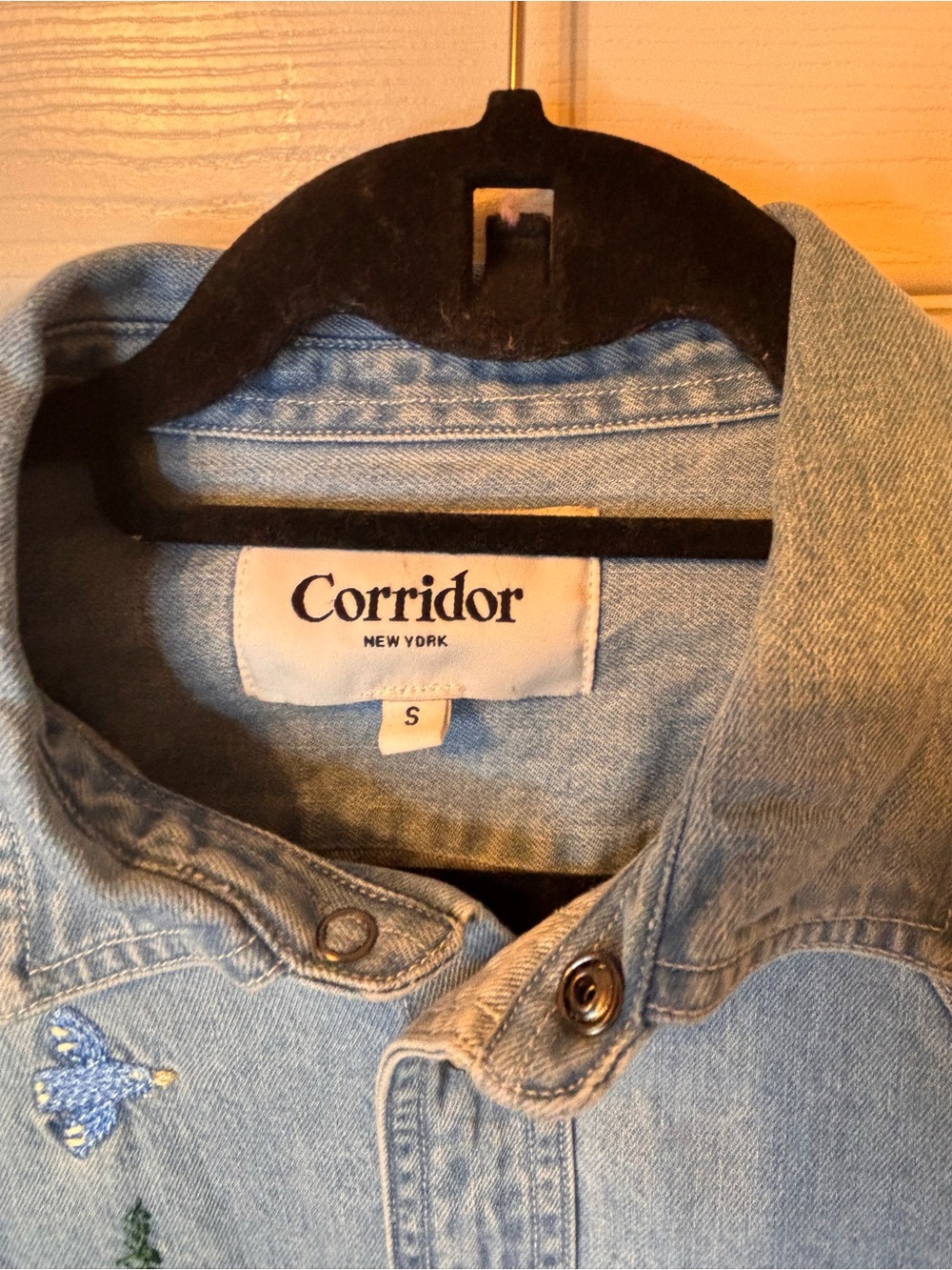 Corridor Sefirot Mountain Embroidered Denim Western Snap Shirt Men’s S - Picture 10 of 16